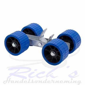 Rollenset 4-voud kunststof blauw 74×120 mm op kantelblokje, Ophalen of Verzenden, Nieuw