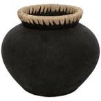 Bazar Bizar De Styly Vaas - Zwart Naturel - M - Ongebruikt, Zwart, Aardewerk of Porselein, Ophalen of Verzenden, Zo goed als nieuw