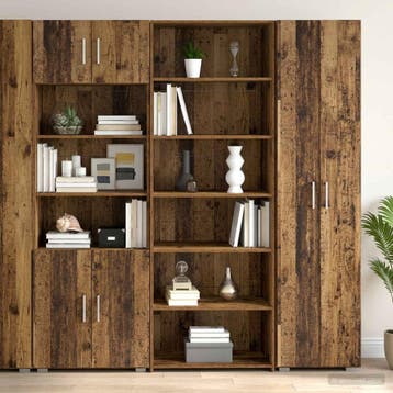 vidaXL Dressoir Eikenhout 70 x 41 x 185 cm Bewerkt hout, Verzenden, Nieuw, Overige houtsoorten, Minder dan 50 cm