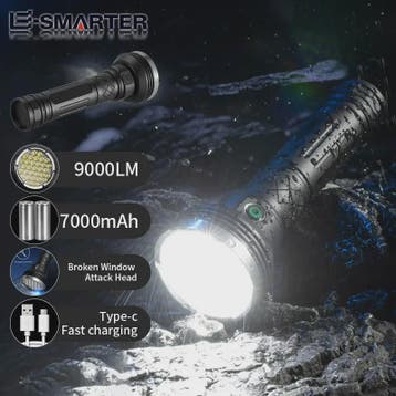 Krachtige Oplaadbare LED Zaklamp 9000LM - Super Helder, Lang, Verzenden, Nieuw