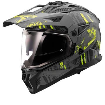 LS2 MX702 Pioneer II Crazy Mat Zwart Fluo Geel Adventure, XXL, Nieuw met kaartje, Overige merken, Heren