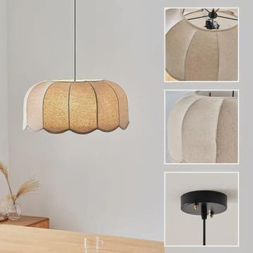 Scalloped Stof Hanglamp - Scandinavische Stijl - Woonkamer,, Huis en Inrichting, Verzenden, Nieuw