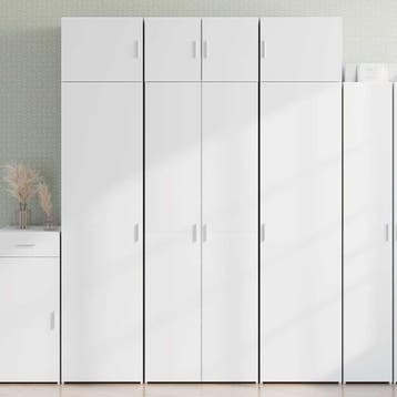 vidaXL Opbergkast 70x42,5x225 cm bewerkt hout wit, Minder dan 50 cm, Nieuw, Overige houtsoorten, Verzenden
