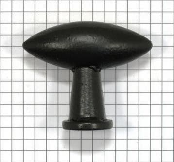 Knop ovaal ijzer zwart 54 mm, Verzenden, Nieuw