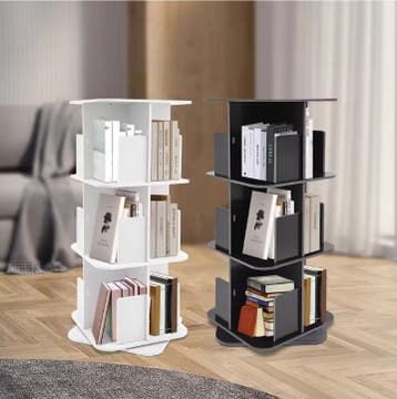 Draaibare Boekenkast 3-Laags – 360° Rotatie Opbergrek, Huis en Inrichting, Kasten | Boekenkasten, Verzenden, Nieuw