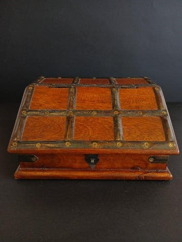 Doos - Hout, Messing - Geen reserveprijs!, Antiek en Kunst