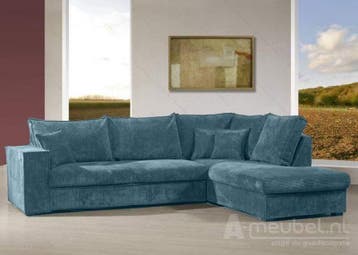Hoekbank Afferden - loungebanken - Blauw, Nieuw, 150 cm of meer, Stof, 250 tot 300 cm