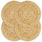 vidaXL Placemats 4 st rond 38 cm jute natuurlijk, Huis en Inrichting, Keuken | Textiel, Verzenden, Nieuw, Bruin