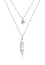 Elli Halsketting Veer Boho 925 Sterling Zilver Kristal, Verzenden, Nieuw