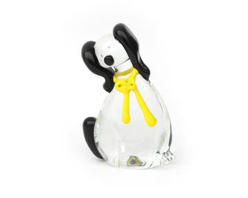 Glazen sculptuur van een hond, uitvoering Venini, Murano