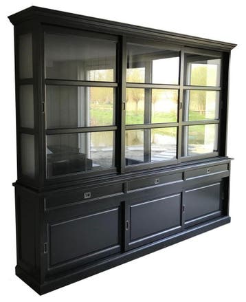 Buffetkast XL zwart – zwart Sneek 300cm, Ophalen of Verzenden, Nieuw