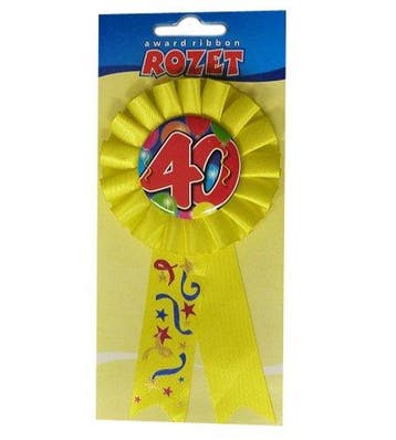Rozet ballon 40 geel, Kleding | Dames, Ophalen of Verzenden, Nieuw