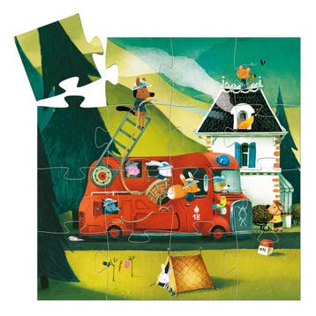Djeco brandweerwagen puzzel - 16 st van €8,99 voor €8,09, Ophalen of Verzenden, Nieuw