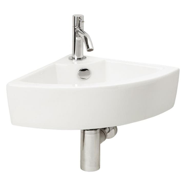 Hoek fonteinset Differnz Keres 32.5x32.5x12.5 cm Keramiek, Doe-het-zelf en Verbouw, Sanitair, Overige typen, Nieuw, Chroom, Ophalen of Verzenden