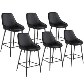 Barkruk Siera met rugleuning - Fluweellook zwart/zwart, Set, Huis en Inrichting, Barkrukken, Verzenden, Nieuw
