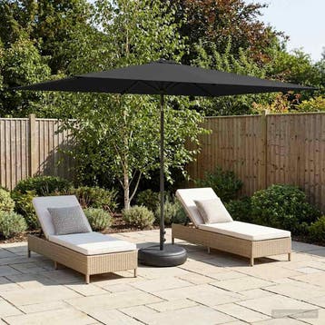 vidaXL Tuinparasol met Basis 200 x 300 cm Polyester, Verzenden, Nieuw, 1 tot 2 meter
