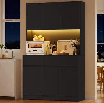 Hoge Keukenkast met LED en Stopcontact – 6 Deuren, 2 Lades, Huis en Inrichting, Verzenden, Nieuw