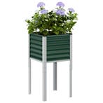 vidaXL Plantenbak Groen 45x45x88 cm Staal, Verzenden, Nieuw, Metaal