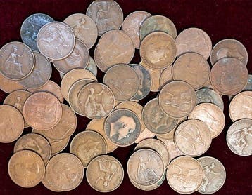 Verenigd Koninkrijk. Lotto di 60 monete 1 Penny Britannia, Postzegels en Munten