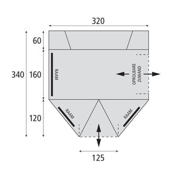 Bardani Travel Line Touring Busvoortent 340x320 - Grijs, Ophalen of Verzenden, Nieuw
