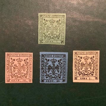 Italiaanse oude staten - Modena 1852 - Wapenschild van, Gestempeld