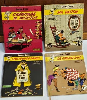 Lucky Luke - 4x C - 4 Album - Eerste druk - 1971/1973, Boeken, Nieuw