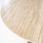 Eettafel Aikin - 130cm - Beige/Bruin - 95811 - eettafel, Huis en Inrichting, Tafels | Eettafels, Nieuw, Overige vormen, Overige materialen