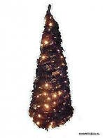 Tree-in-a-box ZWART VEREN met DECO in ZILVER 1,80 cm. hoog, Diversen, Kerst, Ophalen of Verzenden, Nieuw