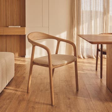 Mera eetkamerstoel met armleuning | Teak | 3 uitvoeringen, Huis en Inrichting, Stoelen, Nieuw, Hout, Modern / minimalistisch / Scandinavisch / Japandi