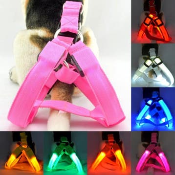 Honden tuigje tuig harnas hondentuigje LED S/M/L/XL *7 kleur, Dieren en Toebehoren, Honden-accessoires, Verzenden, Nieuw
