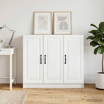 vidaXL Dressoir Wit 89 x 34,5 x 77 cm Bewerkt hout, Verzenden, Nieuw, Overige houtsoorten, Minder dan 50 cm