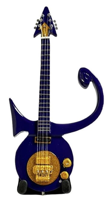 Baby miniatuur replica Love Symbol gitaar 15 cm - Prince, Ophalen of Verzenden, Nieuw, Pop, Beeldje of Miniatuur