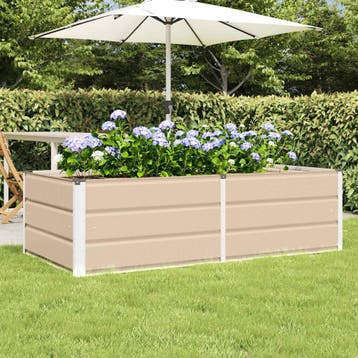 vidaXL Plantenbak Ivoor 160 x 80 x 45 cm Staal, Verzenden, Nieuw, Metaal, 60 tot 100 cm