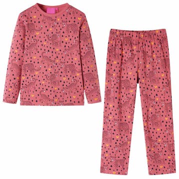vidaXL Kinderpyjama met lange mouwen 92 oudroze, Verzenden, Nieuw