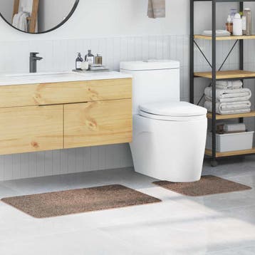 vidaXL Antislip Badmat Set 2 st Bruin 50 x 50 cm PP, Huis en Inrichting, Verzenden, Nieuw, Bruin