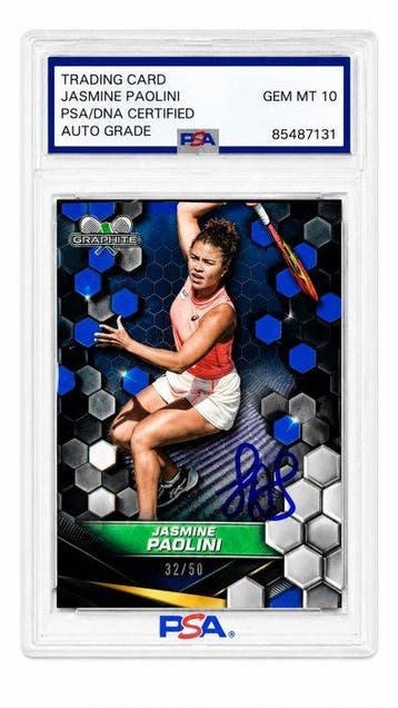 Panini Jasmine Paolini Auto PSA/DNA Gem Mint 10 Graphite, Nieuw