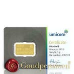 5 Gram Umicore Goudbaar met Certificaat 999,9 Puur Goud, Ophalen of Verzenden, Goud