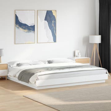 vidaXL Bedframe bewerkt hout wit 180x200 cm, Eenpersoons, Verzenden, Wit, Nieuw