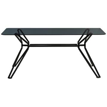 Polspotten Rechthoekige Glazen Eettafel, Huis en Inrichting, Gebruikt, 50 tot 100 cm, 150 tot 200 cm, Ophalen of Verzenden