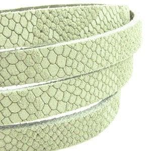 105~110 cm DQ leer suède plat 5mm Reptiel Sage groen, Ophalen of Verzenden, Nieuw, Draad