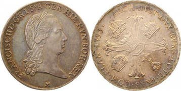 Italien 1 Kronentaler, daalder Milano Crocione Francisc 1..., Postzegels en Munten, Verzenden