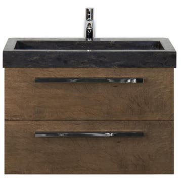 Seville Badmeubelset 80 cm - Tabacco - Wastafel Hardsteen, Ophalen of Verzenden, Nieuw