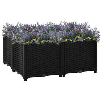 vidaXL Plantenbak verhoogd 80x80x38 cm polypropyleen, Kunststof, Verzenden, Nieuw, 60 tot 100 cm