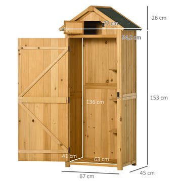 TRUUSK Gereedschapshuis met Planken - Asfaltdak - Venster -, Tuin en Terras, Verzenden, Nieuw