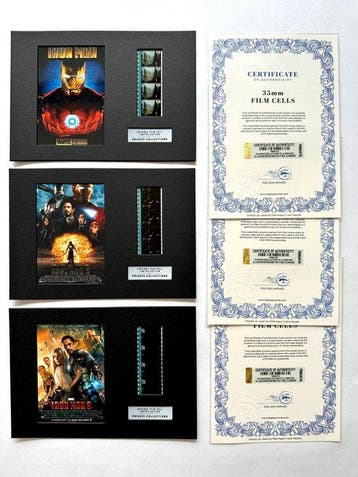 Iron Man – Rare Trilogy Set of 3 Mounted 35mm Film Cells –, Nieuw