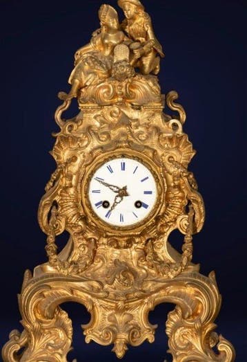 Tafelklok - - Verguld brons - 1800-1850 - Karel X . 19e eeuw