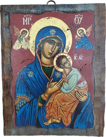 Icoon - Onze-Lieve-Vrouw van de Passie - Hout - Byzantijnse