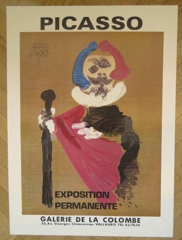 Pablo Picasso - Affiche originale dexposition - Vallauris -