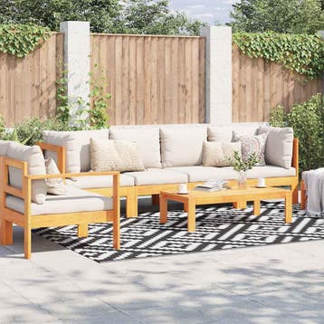 vidaXL Buitenkleed ARAKIL 190x290 cm PP wit en zwart, Verzenden, Nieuw