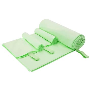 vidaXL Set van Sporthanddoeken 3 st Groen 210 x 100 cm, Verzenden, Nieuw, Groen